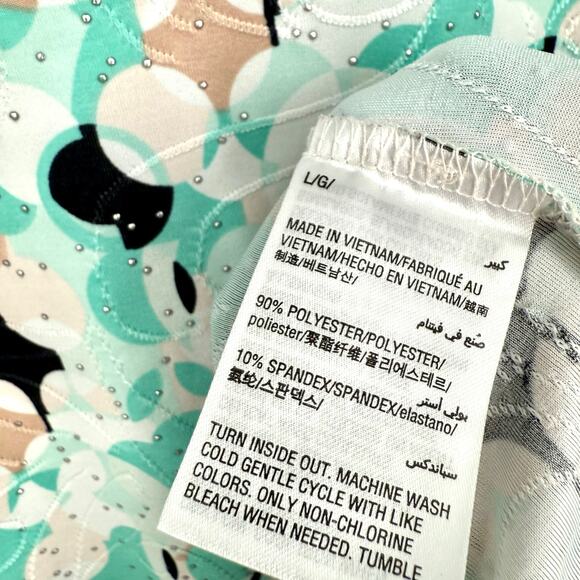 JM Collection Sz Large Tropical Stretch Comfy Blouse Shirt Top Beach Business - Picture 6 of 7